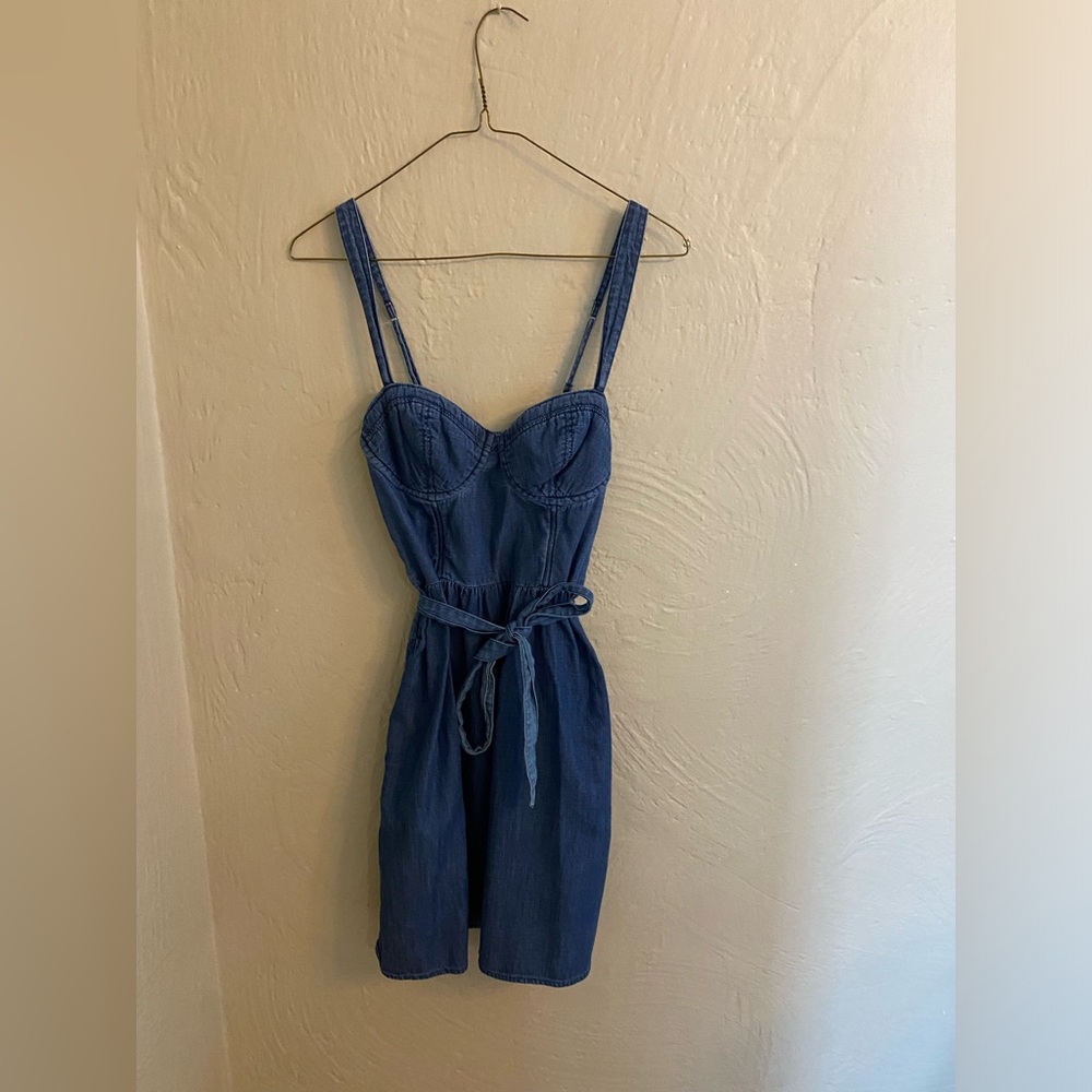 Abercrombie and Fitch Denim Belted Corset Dress
